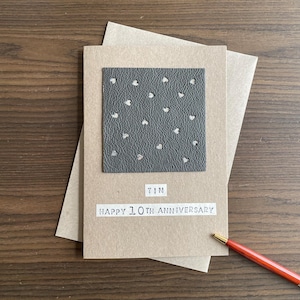 Tin or Aluminium Anniversary Card, 10th Anniversary Card for Husband, Gift for Wife