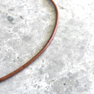 Rustic Leather Choker for Women, Distressed Brown Cord Necklace, Minimalist Jewelry image 4