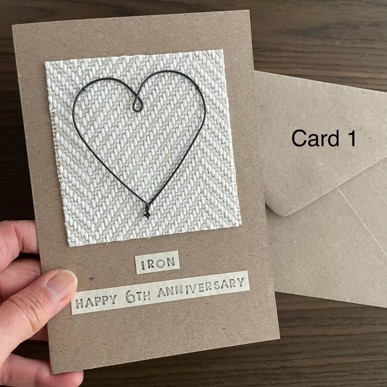 Iron Heart 6th Anniversary Card, Gift for Husband, Sixth Anniversary Gift for Wife image 2