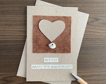 9th Anniversary Card, Pottery Anniversary Gift, for Husband, for Wife