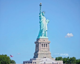 NYC Statue of Liberty Print New York City Photography Print / Lady Liberty Manhattan Hudson River New York New Jersey Wall Art