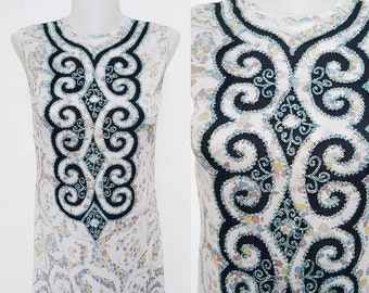 Vintage  70’s  Maxi  ball gown Paisley Lurex dress sleeveless women dress Free Shipping