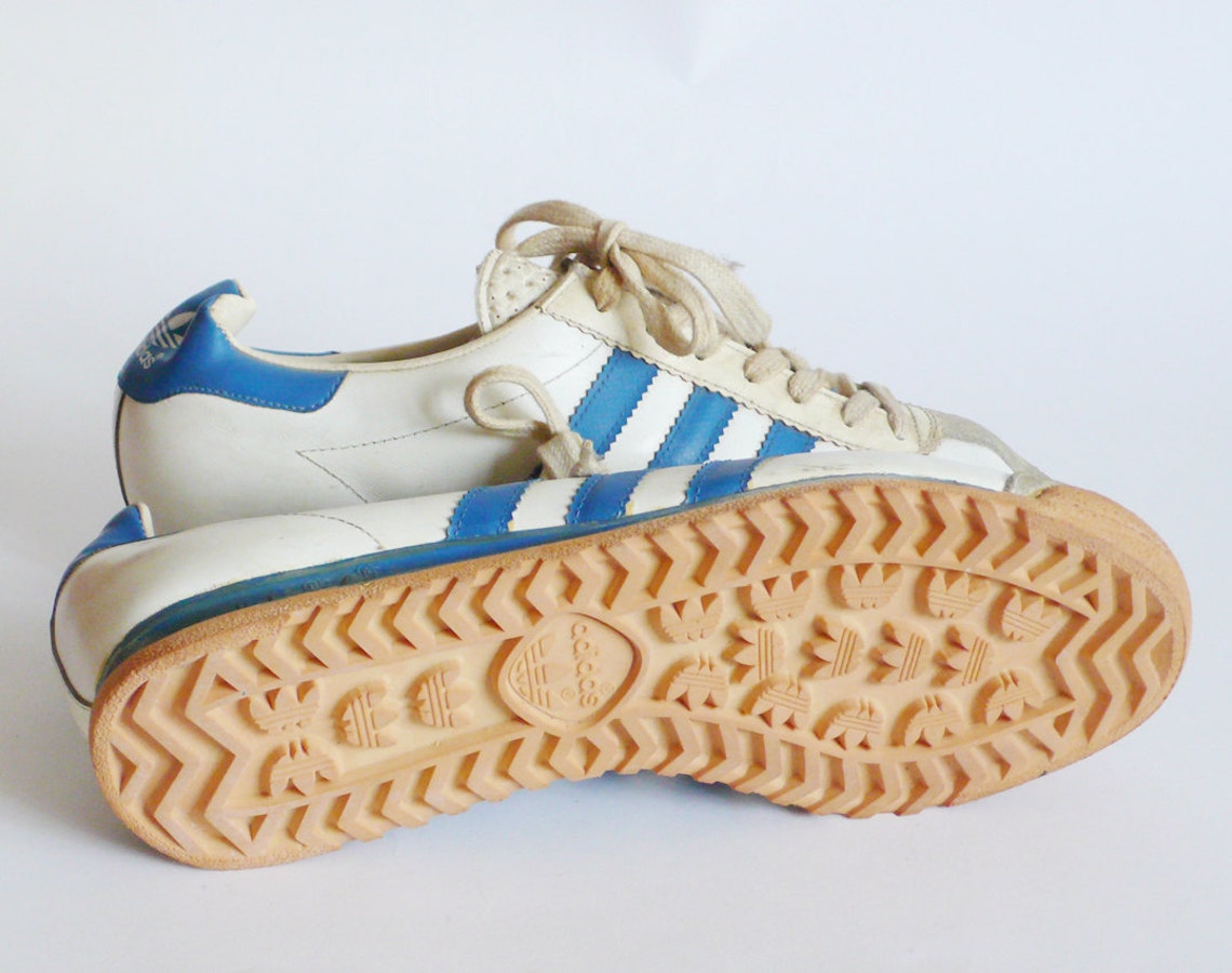 Rare ADIDAS ROM Vintage trainers 70s athletic shoe white blue | Etsy