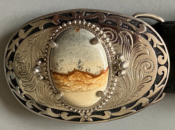 Two Western Belt Buckles. 1 Oval with Large Oval … - image 4