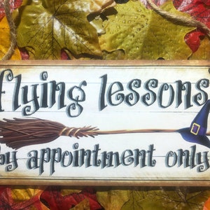 Gigglewick Gifts Wooden Sign Flying Lessons By Appointment Only Witch Wall Plaque Gift Present