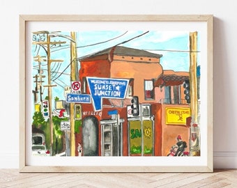 Original Watercolor Silverlake Los Angeles Street Scene