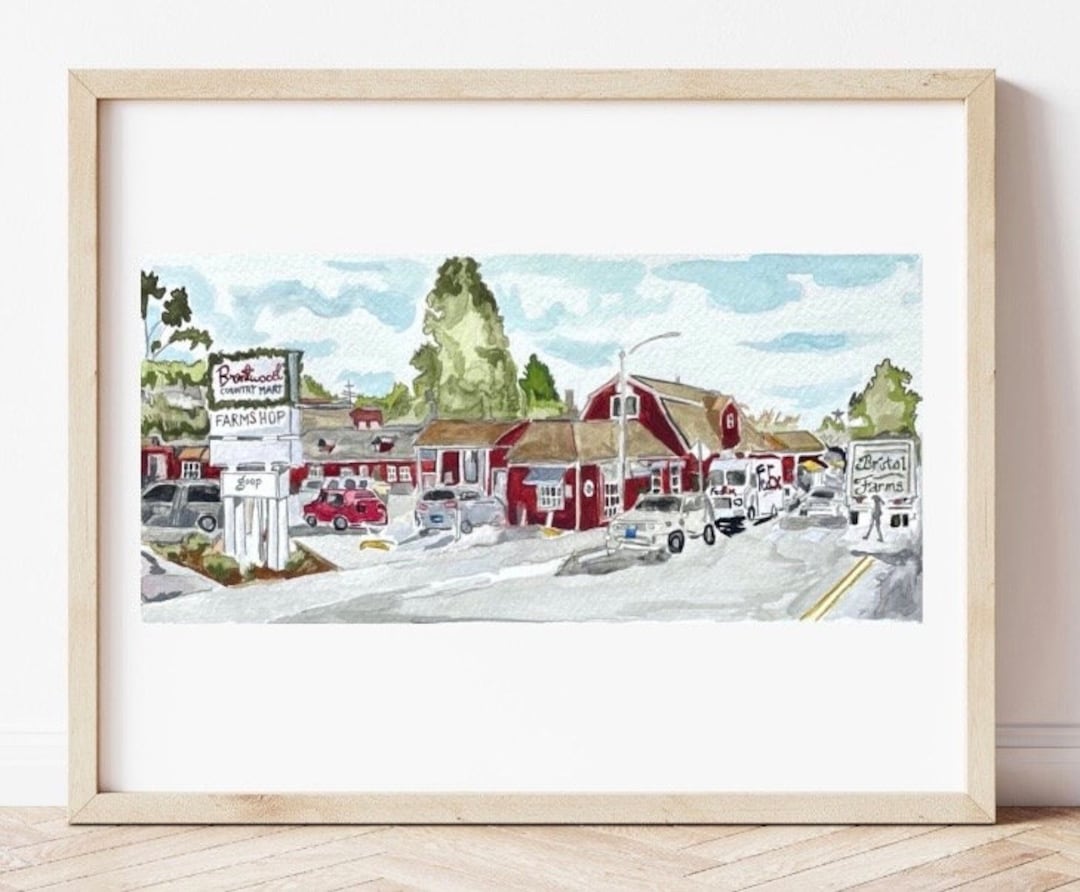 Los Angeles Art Print Brentwood Art Print Brentwood Country Mart LA Art