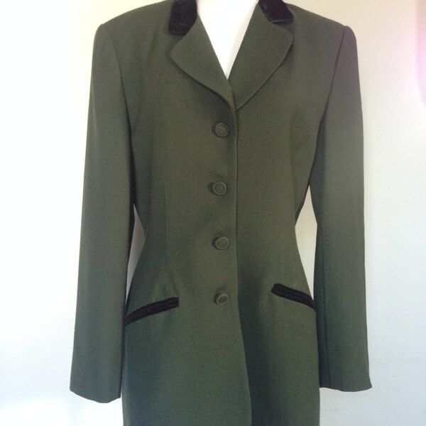 ON SALE! Olive and Black Equestrian Blazer.