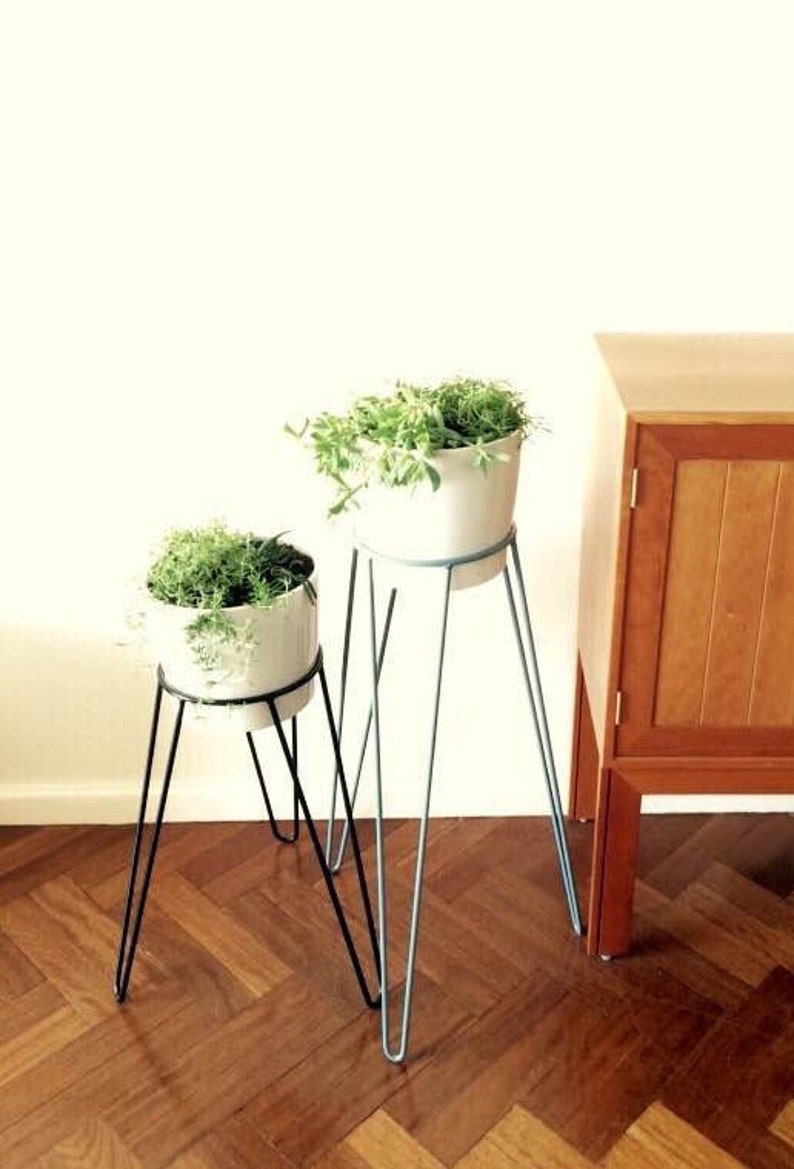 Black Metal Wire Plant Stand Hairpin Leg Inspired Etsy