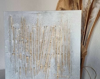 JEAN SANDERS-Struktur Bild ,3D Textur.Elegantes Gemälde Shabby Style Kreide,Boho,Ibiza,Wandbild,minimalistisch,skandinavisch.Mehr im Shop!
