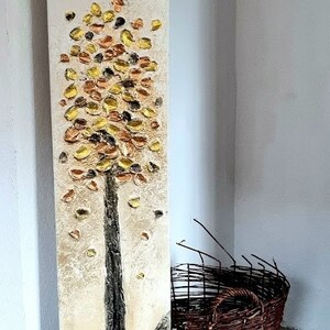 JEAN SANDERS 150x30cm abstrakte Kunst Malerei Baum Kunstwerk, Struktur, Wand Kunst Wand Dekor Gemälde auf Leinwand direkt aufhängen image 3