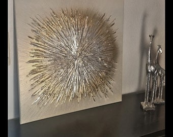 JEAN SANDERS- Wandbild Größe wählbar,Wanddeko.Handgemalt.creme beige gold silber abstrakt edel modern , Gemälde.Originale. noch mehr im Shop