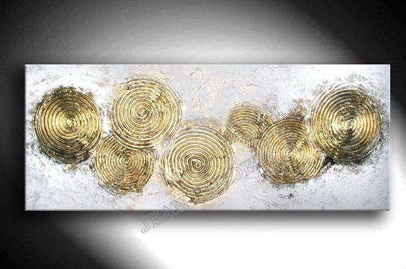 Jean Sanders-Bild abstrakt STRUKTURBILD 170x70x4 grau/weiss/gold - direkt aufhänge,toller Wandschmuck.HANDGEMALT-Mehr meiner Bilder im Shop