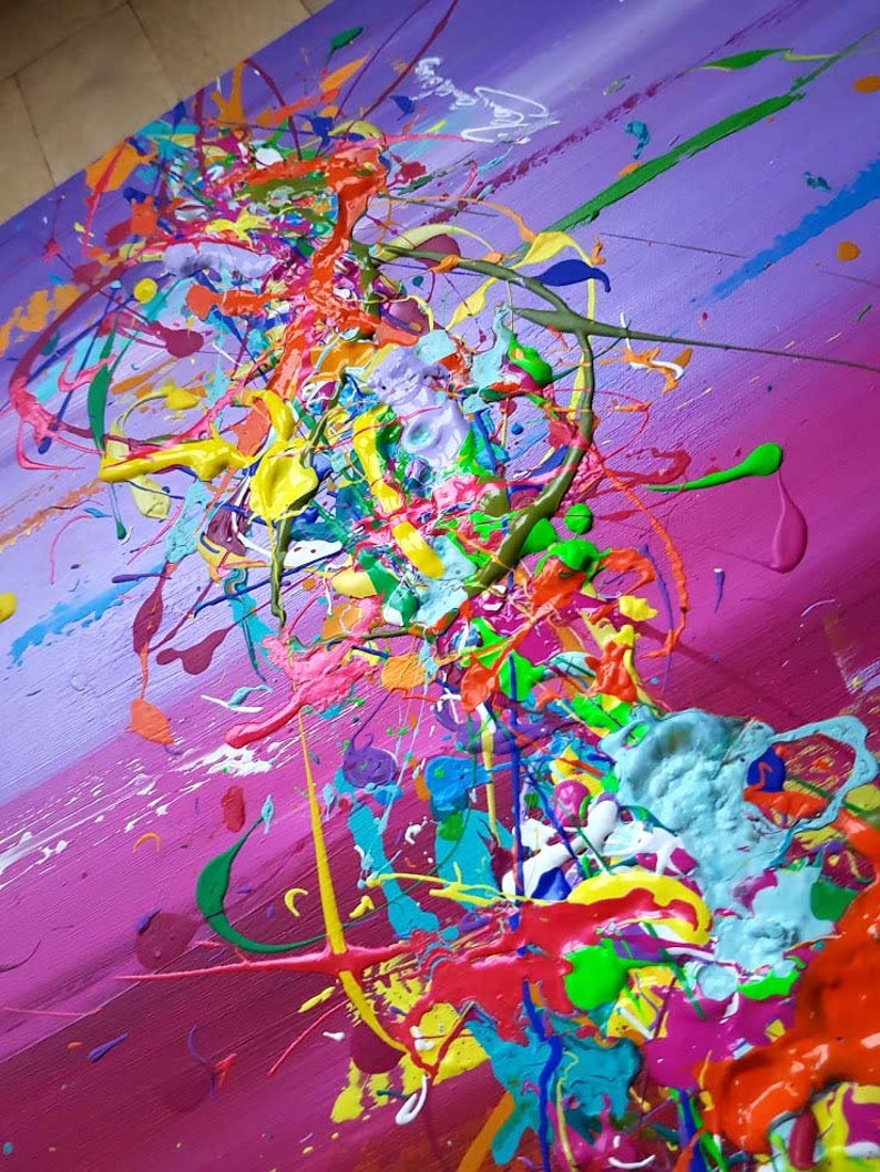 JEAN SANDERS 120x60cm abstrakt bunt, farbfrohe Wanddeko. Mehr meiner Gemälde finden Sie im Shop immagine 2