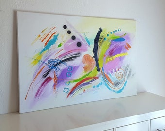 JEAN SANDERS -120x80cm- abstrakt bunte fröhliche Farben, farbfrohe Wanddeko, grosses Bild, Deko . Mehr meiner Gemälde finden Sie im Shop