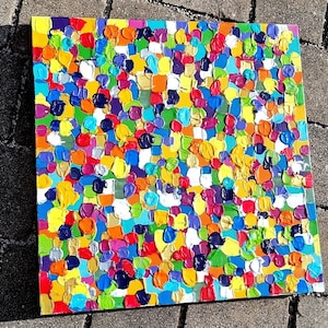 JEAN SANDERS-Bild abstrakt modern-50x50cm,mehrfarbig,UNIKATE; fröhliche Farbgebung-Wanddeko,Kunst.handgemalte Originale,mehr Auswahl im Shop