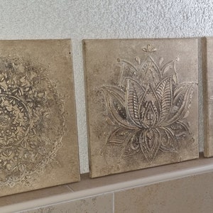 JEAN SANDERS Strukturbild-3D Effekt hochwertig modern Shabby,creme beige metallicgold/silber Textur,handgemalt.Mehr meiner Gemälde  im Shop!