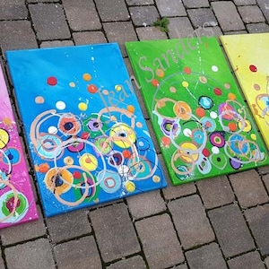 JEAN SANDERS-250x70cm-5 teilig abstrakt bunt - farbenfroh knallig- mehrfarbig.Viele weitere meiner Bilder findet Ihr im Shop.Tolle Wanddeko