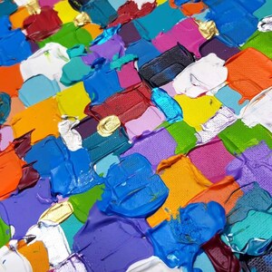 JEAN SANDERS-Bild abstrakt modern-50x50cm,mehrfarbig,UNIKATE fröhliche Farbgebung-Wanddeko,Kunst.handgemalte Originale,mehr Auswahl im Shop Bild 2