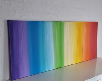 JEAN SANDERS -150 x 60 cm - colorful abstract, bright color. Great wall decoration, you can find more of my paintings in the shop!