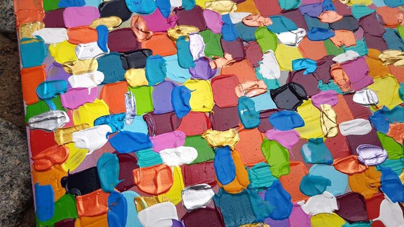 JEAN SANDERS-Bild abstrakt modern-50x50cm,mehrfarbig,UNIKATE fröhliche Farbgebung-Wanddeko,Kunst.handgemalte Originale,mehr Auswahl im Shop Bild 5