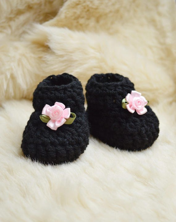 newborn black shoes