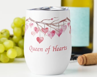 Wine tumbler, Hearts Wine Tumbler, Mothers Day Gift