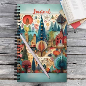 Motivational Spiral Notebook for Daily Journaling, Papercraft Style Theme Notebook, Daily Reflections Writing Journal