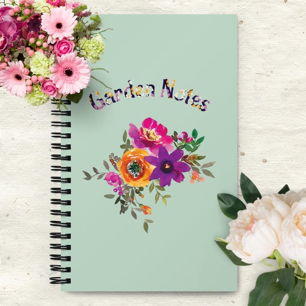 Spiral notebook, Garden Notes Notebook, Gardening Journal, Mothers Day Gift