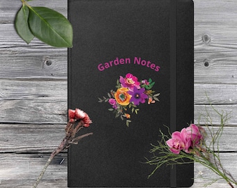 Hardcover bound notebook, Garden Notes Notebook, Gardening, Flower Garden Journal, Mothers Day Gift