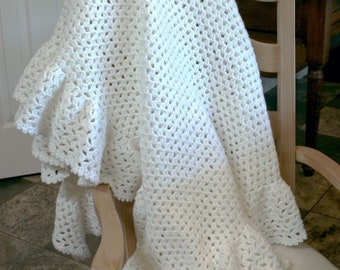 Wrap your baby in a future heirloom blanket.   Pure white bliss, cozy soft and warm hand crocheted