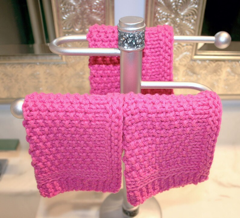 Luxurious Hot Pink Cotton Washcloths. Sold as a Set of 3. They Are Also