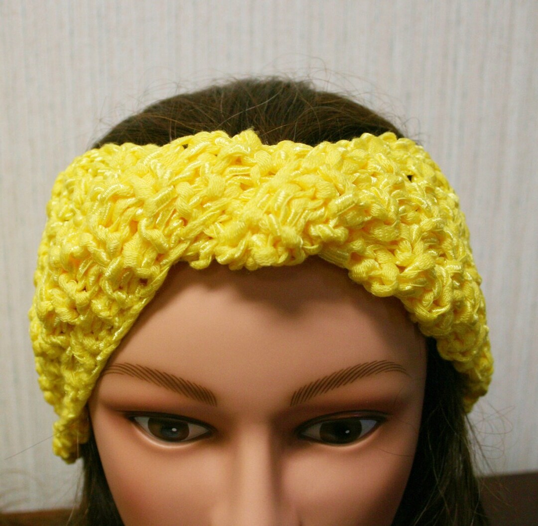 Hand Knitted Ear Warmer Headband or Use as a Cowl in Lemon - Etsy