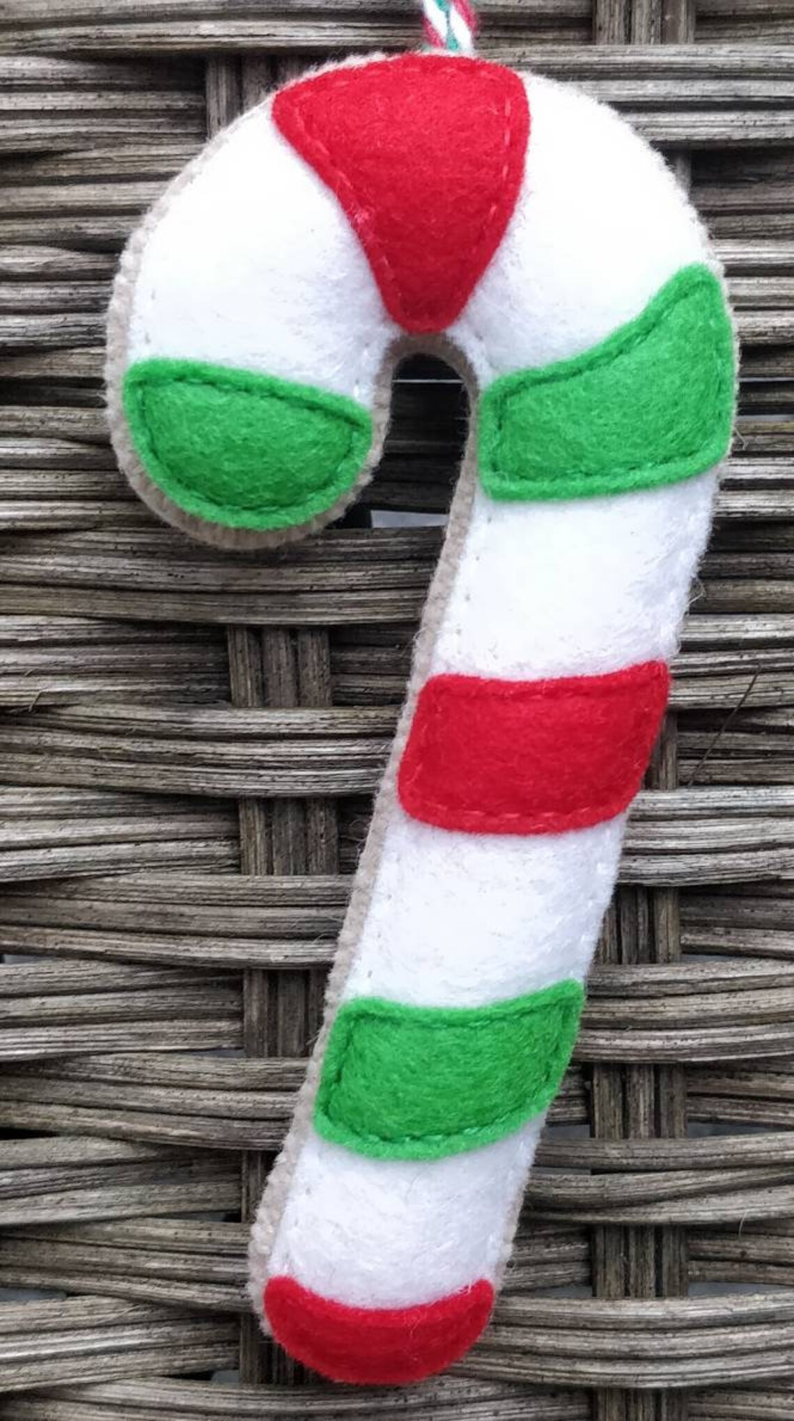 Felt Christmas Candy Cane Ornament Cane Decoration Etsy