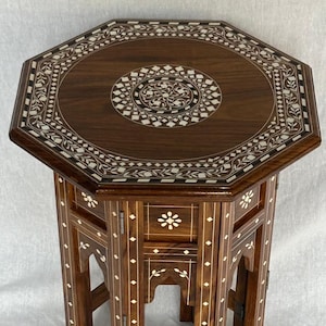 Inlaid Coffee table | Inlay Side Table | Octagonal Corner table | Natural wood Bedside table | Handmade End Table - Bespoke, Spillproof coat