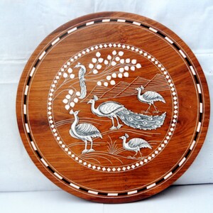Inlaid Side table | Inlay Coffee Table | Round Corner table | Natural wood Bedside table | Handmade End Table - Bespoke, Spillproof coating