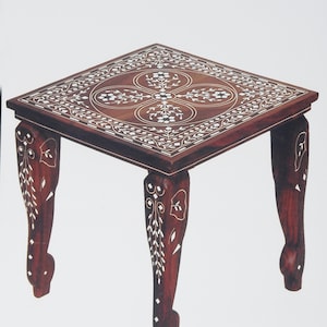 Inlaid Side table | Inlay Coffee Table | Square Corner table | Natural wood Bedside table | Handmade End Table - Bespoke, Spillproof coating
