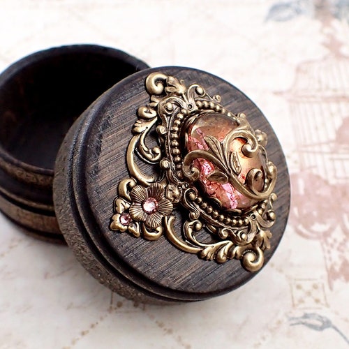 Fairytale Trinket Box Stained Wood Ring Box Fairytale Etsy