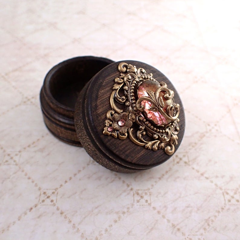 Fairytale Trinket Box Stained Wood Ring Box Fairytale Etsy