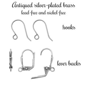 Lucite Morning Glory Flower Earrings in Frosted White with Vintage Victorian Style Antiqued Silver Filigree image 10