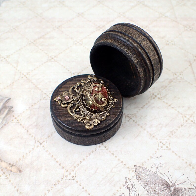 Fairytale Trinket Box Stained Wood Ring Box Fairytale Etsy