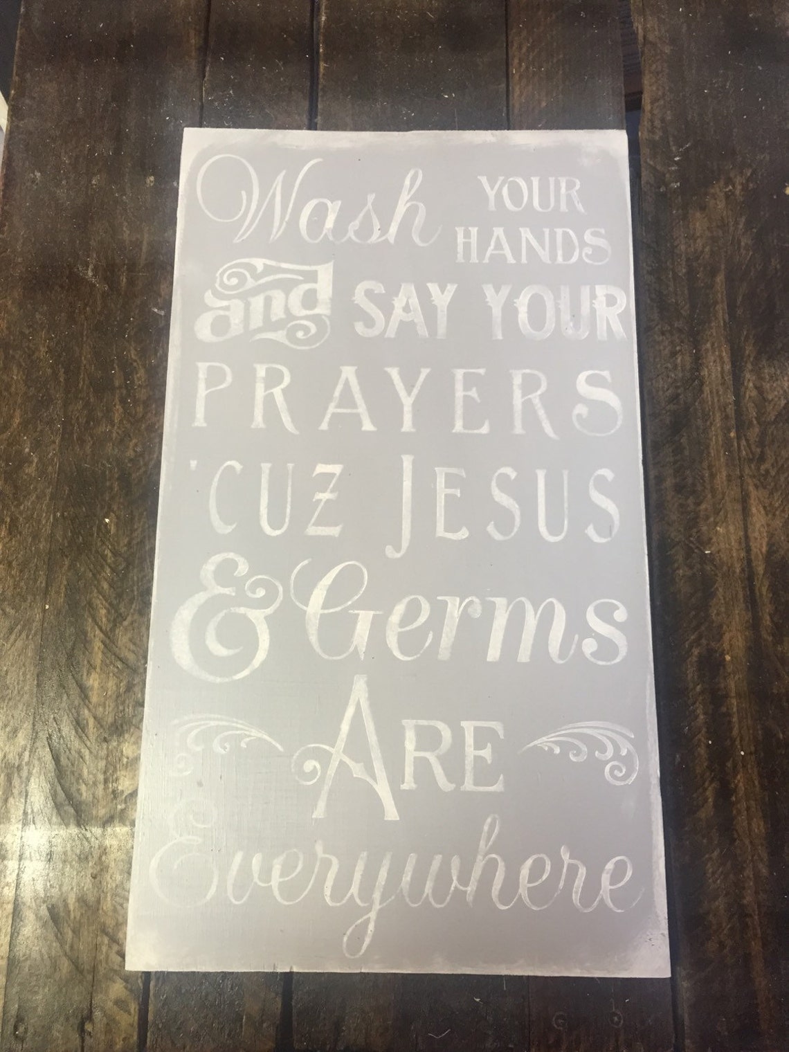 Jesus and Germs Sign Wooden Sign Bathroom Sign Jesus Germs - Etsy