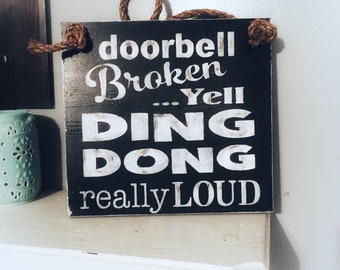 Doorbell Broken Sign | Etsy