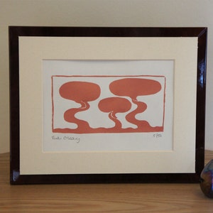Tree forms II signed Gocco screen print image 1