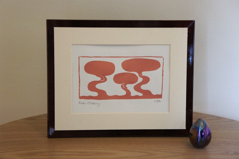 Tree forms II signed Gocco screen print image 1
