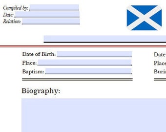 Ancestral Biographies: Northern Europe Pack - Country Flags, 17 PDF Pages