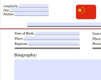 Ancestral Biographies: Asia Pack - Country Flags, 49 PDF Pages