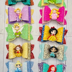 Princess Inspired Bow - Merida-Tinker Bell- Disney Princess Bow -Belle - Elsa - Ariel - Rapunzel - Snow White - Aurora - Cinderella - Beauty