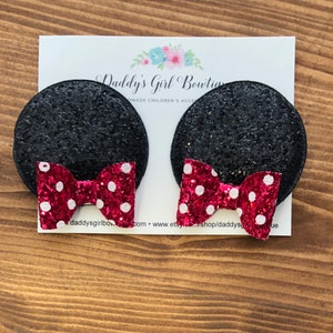 Minnie Mouse Hot Pink Ear Clips - Minnie Ears - Hot Pink Mouse Ears - Minnie Mouse Ears - Mouse Ear Clips - Mouse Ears Headband