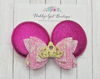 Aurora Mouse Ears Clip -Aurora Mouse Headband-Princess Mouse Ears - Cinderella - Elsa - Ariel - Rapunzel - Snow White - Aurora - Belle